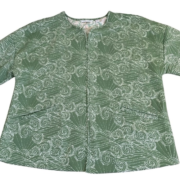 QVC Denim & Co. Canyon Retreat Spring Quilted Jacket Open Front Boho Blazer Sz L - Picture 10 of 16